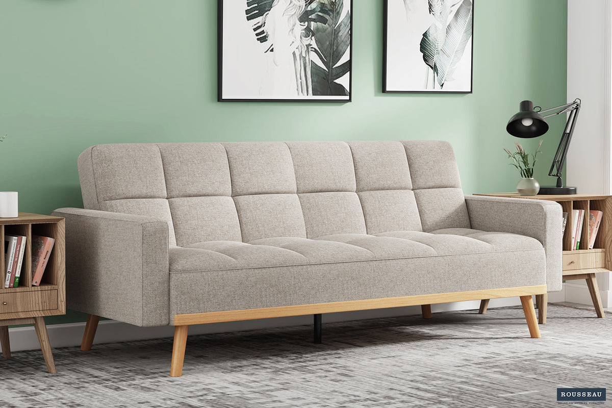 Rousseuau - Slaapbank Adana - Stof Davis Neve 13 Beige - 84x214x84 cm