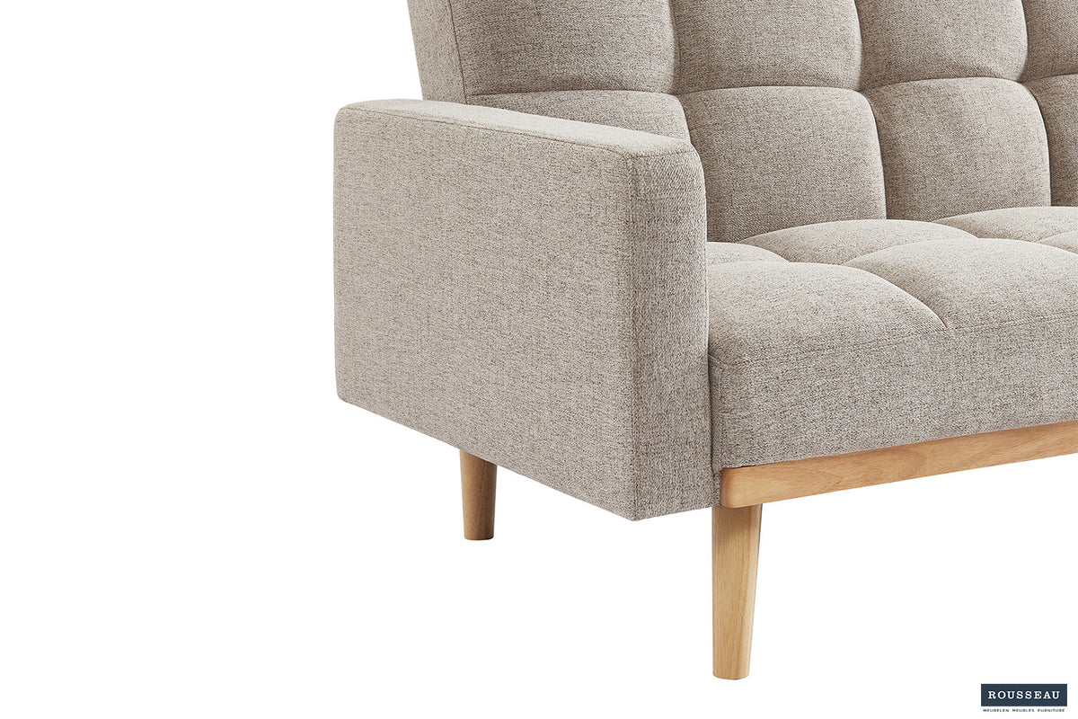 Rousseuau - Slaapbank Adana - Stof Davis Neve 13 Beige - 84x214x84 cm