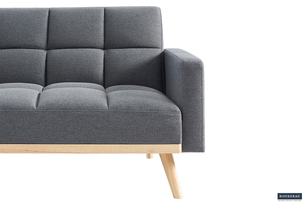 Rousseau - Slaapbank Adana - Stof Davis Neve 97 Grijs - 84x214x84 cm
