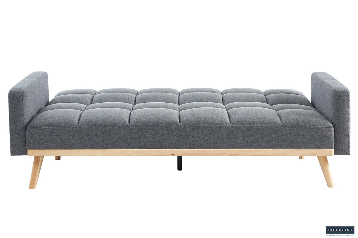 Rousseau - Slaapbank Adana - Stof Davis Neve 97 Grijs - 84x214x84 cm