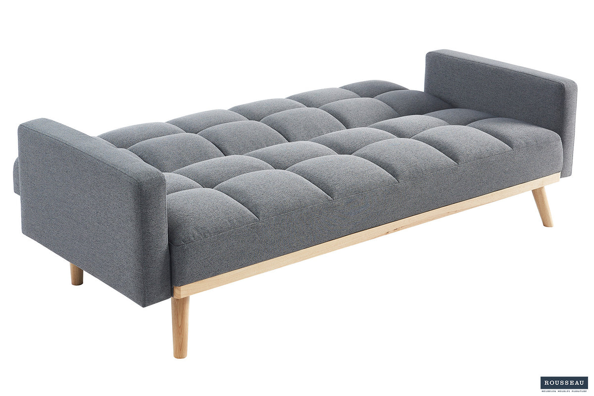 Rousseau - Slaapbank Adana - Stof Davis Neve 97 Grijs - 84x214x84 cm