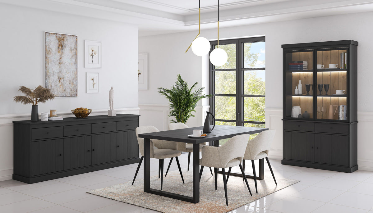 JAD - Table à manger Valencia - Noir - 180x98x78cm
