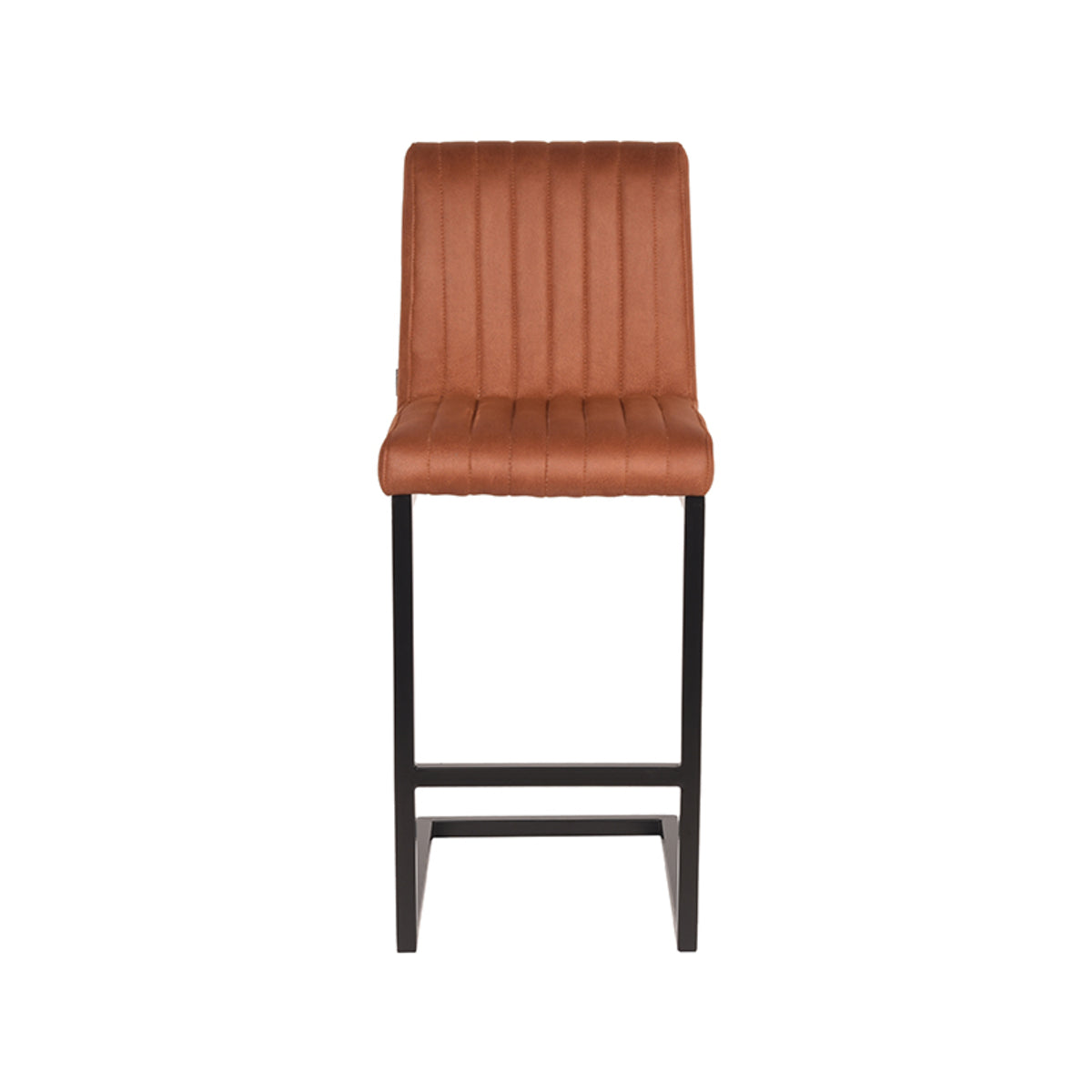 LABEL51 Tabouret de bar Milo - Cognac - Microfibre - Hauteur d'assise 65