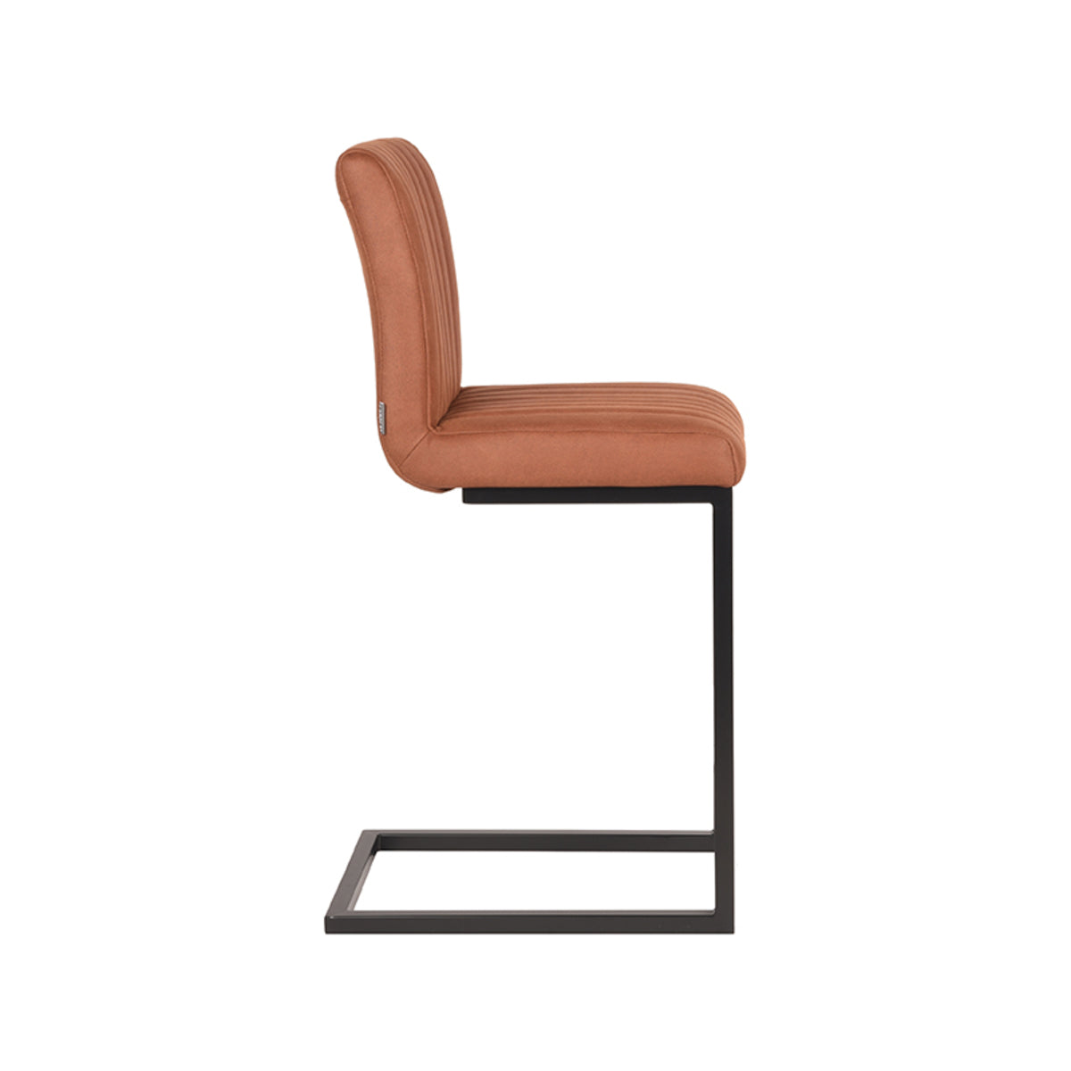 LABEL51 Tabouret de bar Milo - Cognac - Microfibre - Hauteur d'assise 65