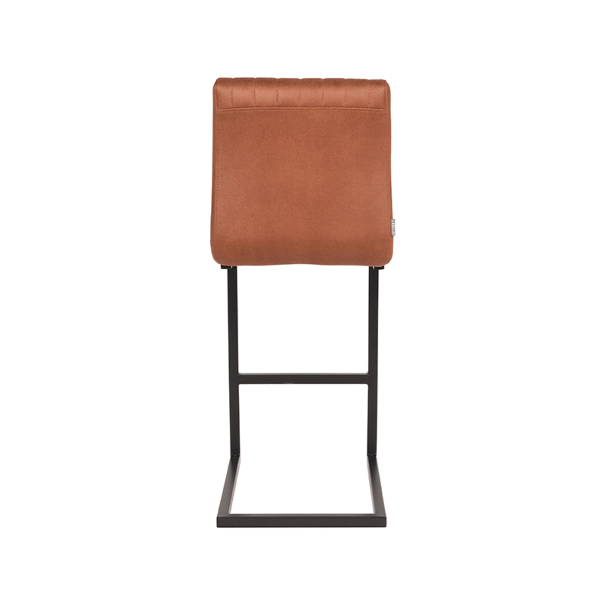 LABEL51 Tabouret de bar Milo - Cognac - Microfibre - Hauteur d'assise 65