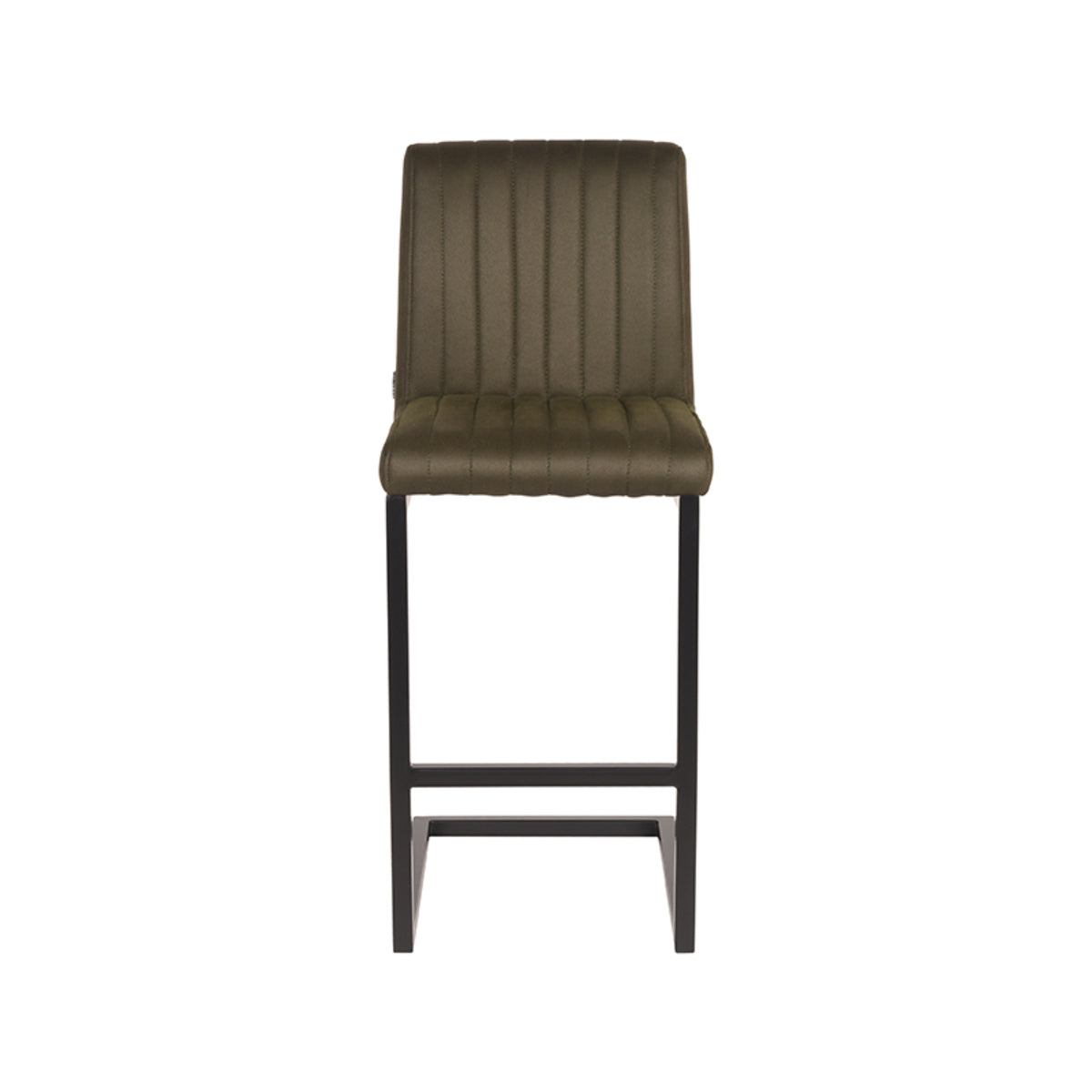 LABEL51 Tabouret de bar Milo - Vert armée - Microfibre - Hauteur d'assise 65