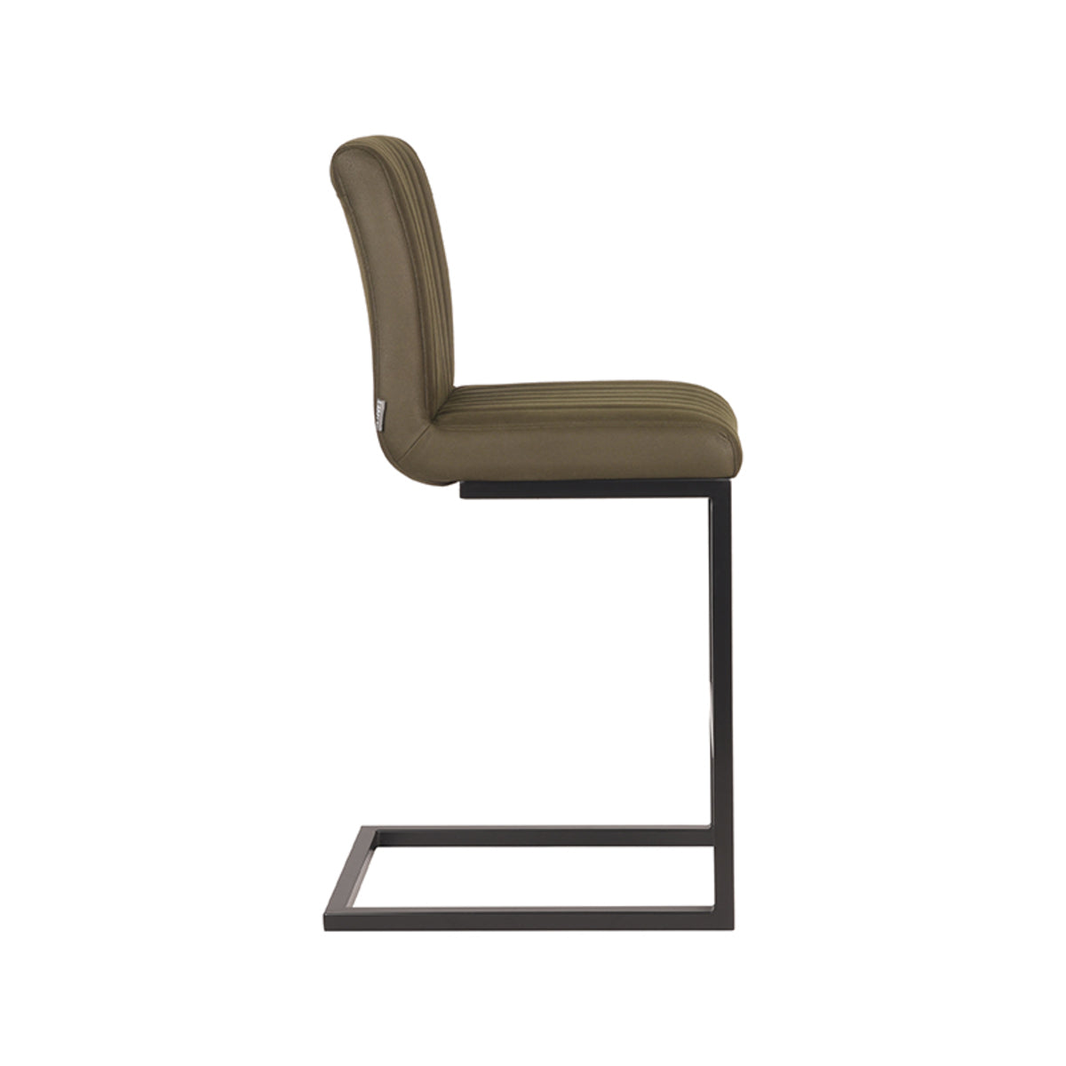 LABEL51 Tabouret de bar Milo - Vert armée - Microfibre - Hauteur d'assise 65