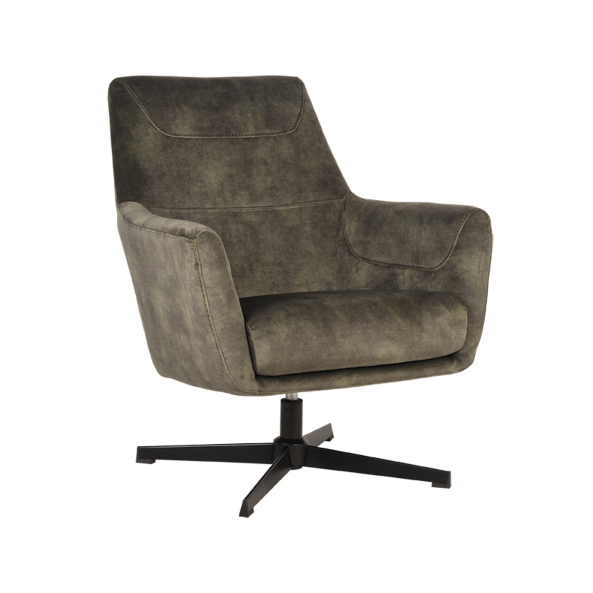 LABEL51 - Fauteuil Toby - Hunter - Velours - 85x50 cm