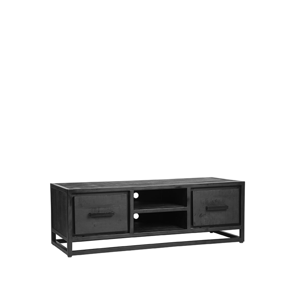 LABEL51 - Meuble TV Chili - Noir - Bois de manguier - 120 cm