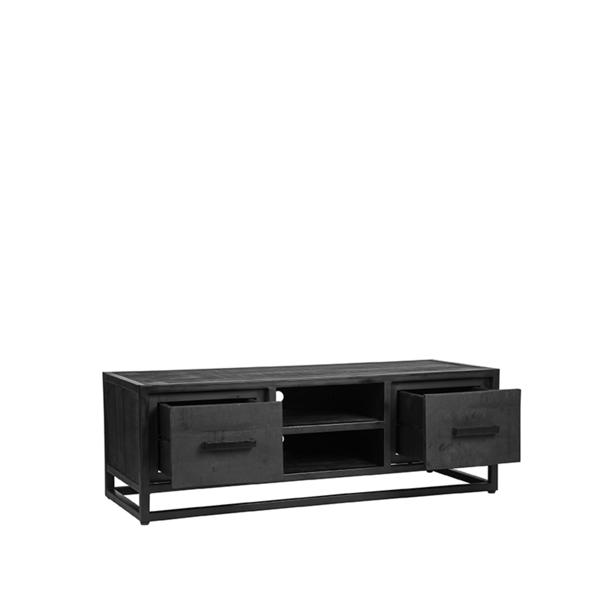 LABEL51 - Meuble TV Chili - Noir - Bois de manguier - 120 cm
