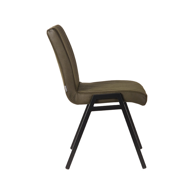 LABEL51 Chaise de salle à manger Matz - Vert armée - Microfibre