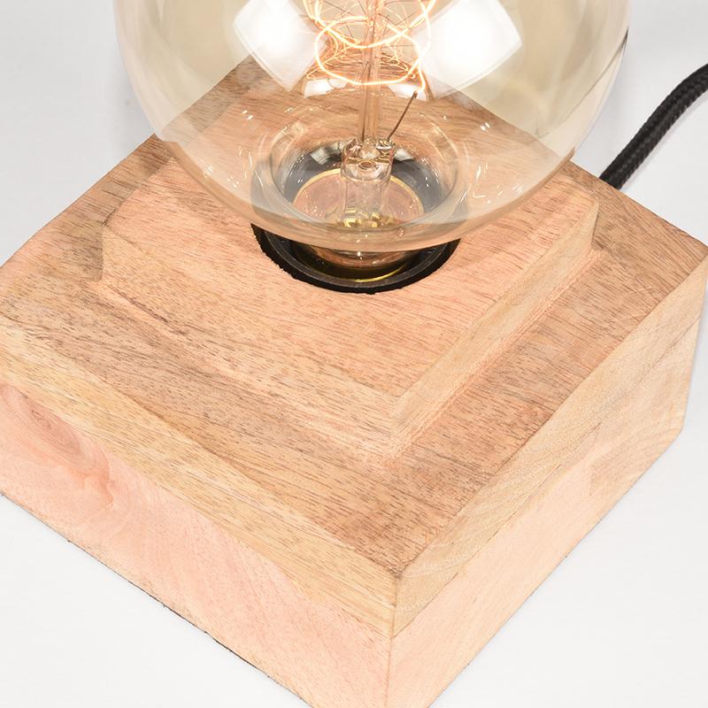 LABEL51 Lampe de table Block - Brut - Bois de manguier