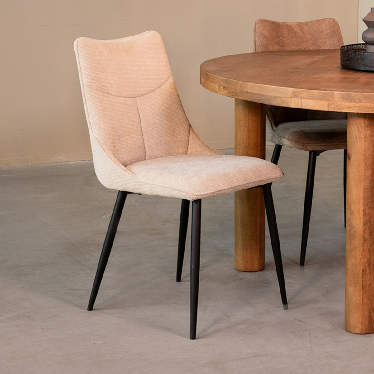 LABEL51 Chaise de salle à manger Riv - Naturel - Synthétique
