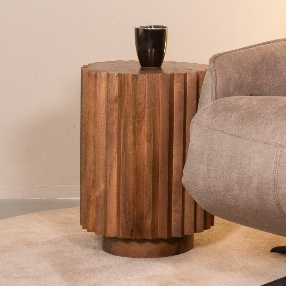 LABEL51 Bijzettafel Novan - Naturel - Mangohout