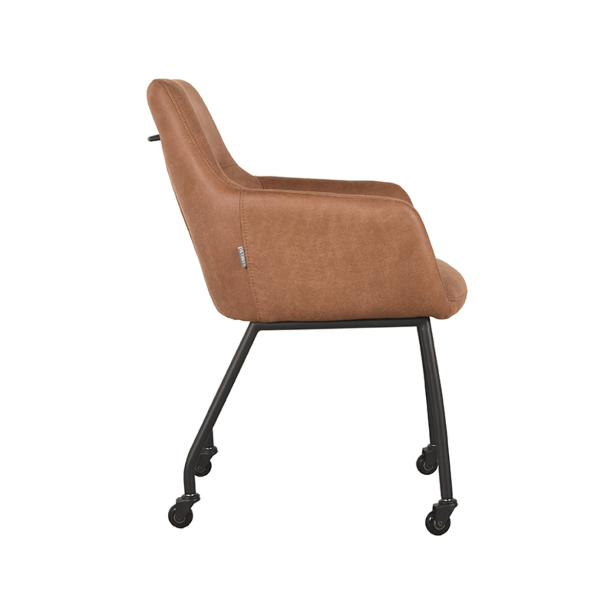 LABEL51 Chaise de salle à manger Lenny - Cognac - Microfibre