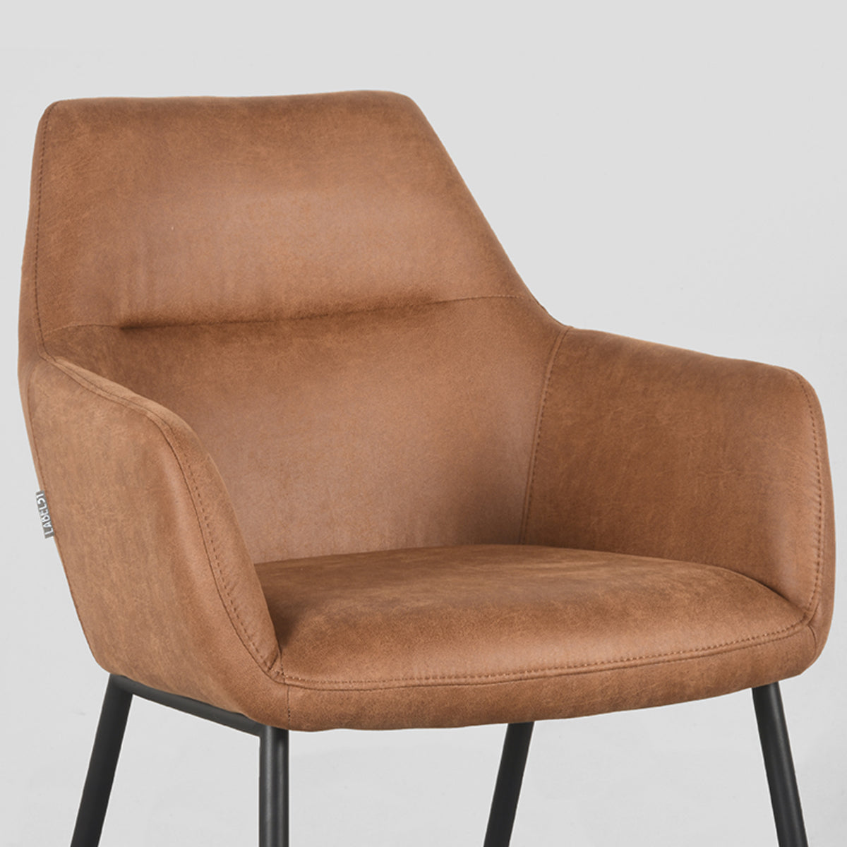 LABEL51 Chaise de salle à manger Lenny - Cognac - Microfibre