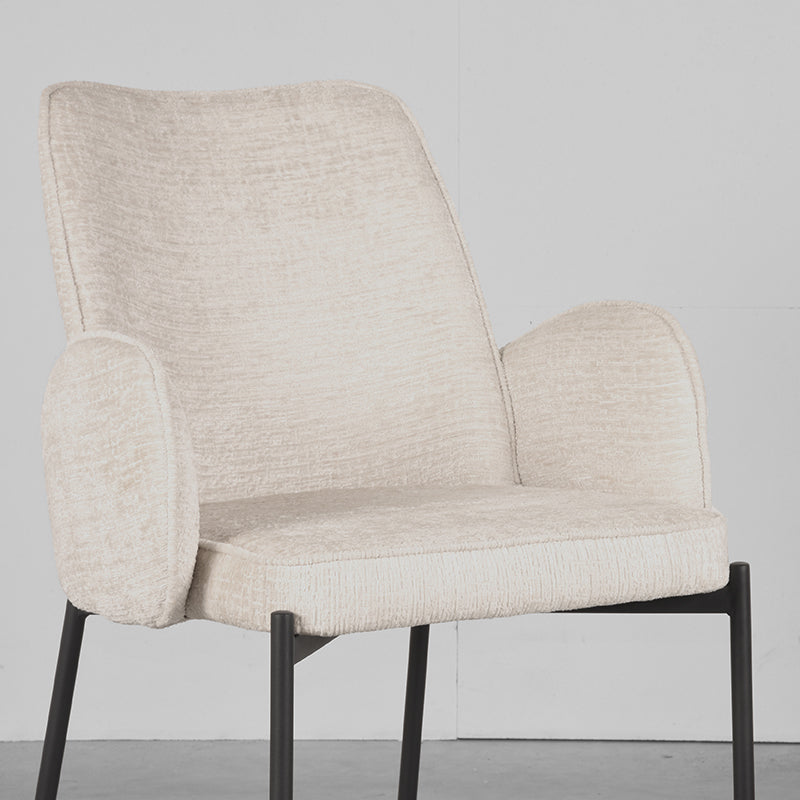LABEL51 Chaise de salle à manger Joni - Crème - Velours