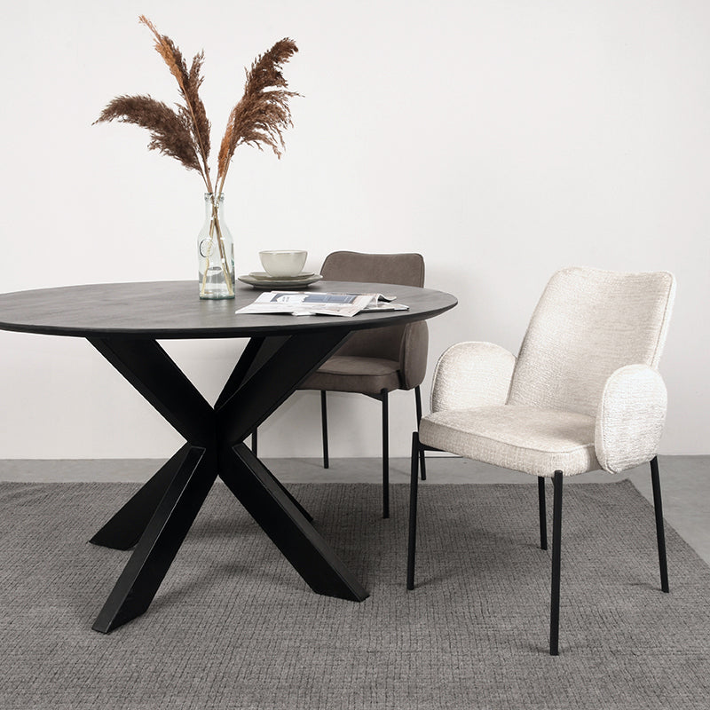 LABEL51 Chaise de salle à manger Joni - Crème - Velours