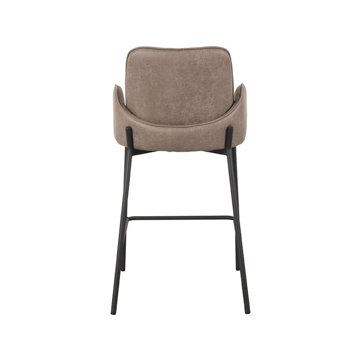 LABEL51 Tabouret de bar Joni - Taupe - Microfibre - Hauteur d'assise 65 cm