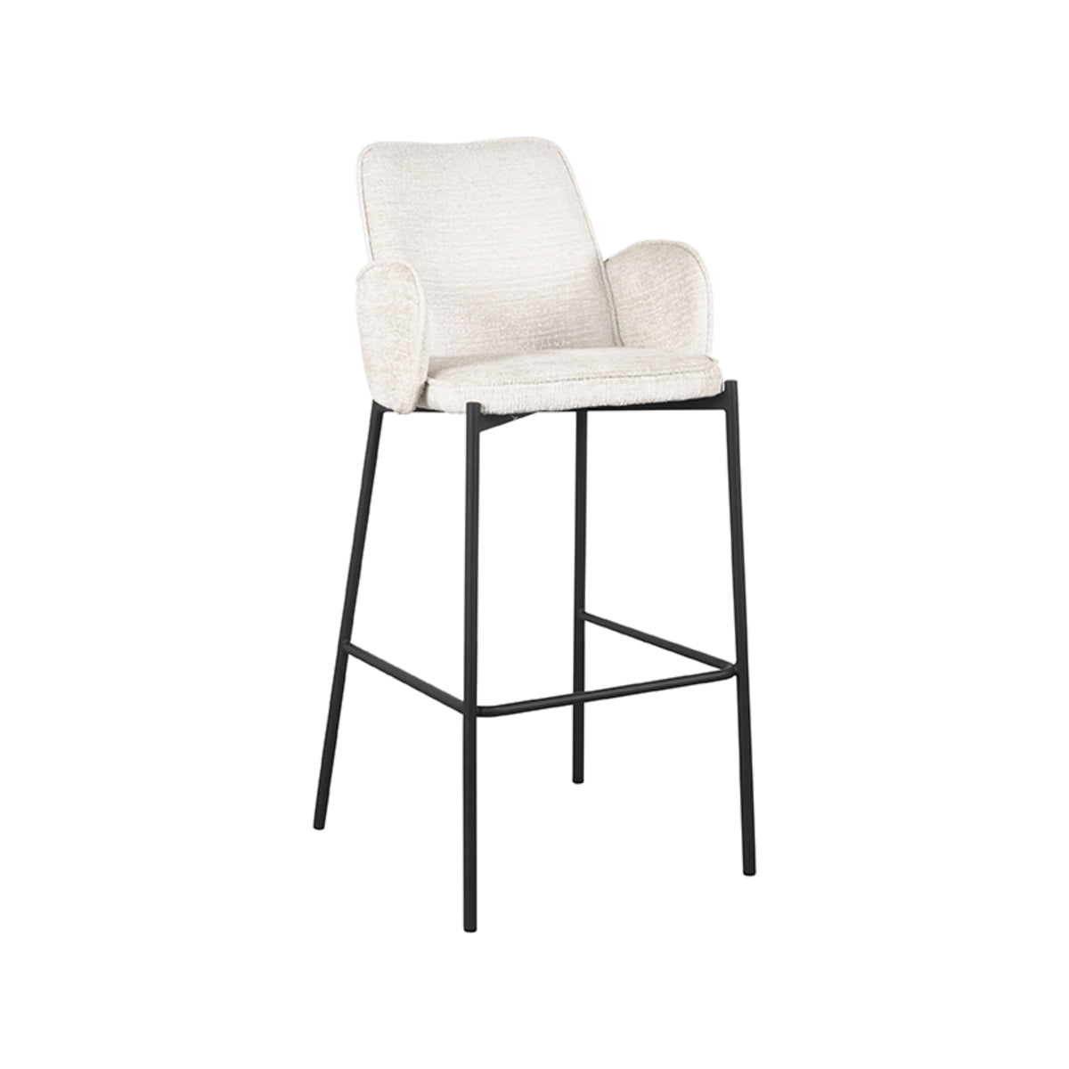 LABEL51 Barkruk Joni - Beige - Fluweel - Zithoogte 78 cm