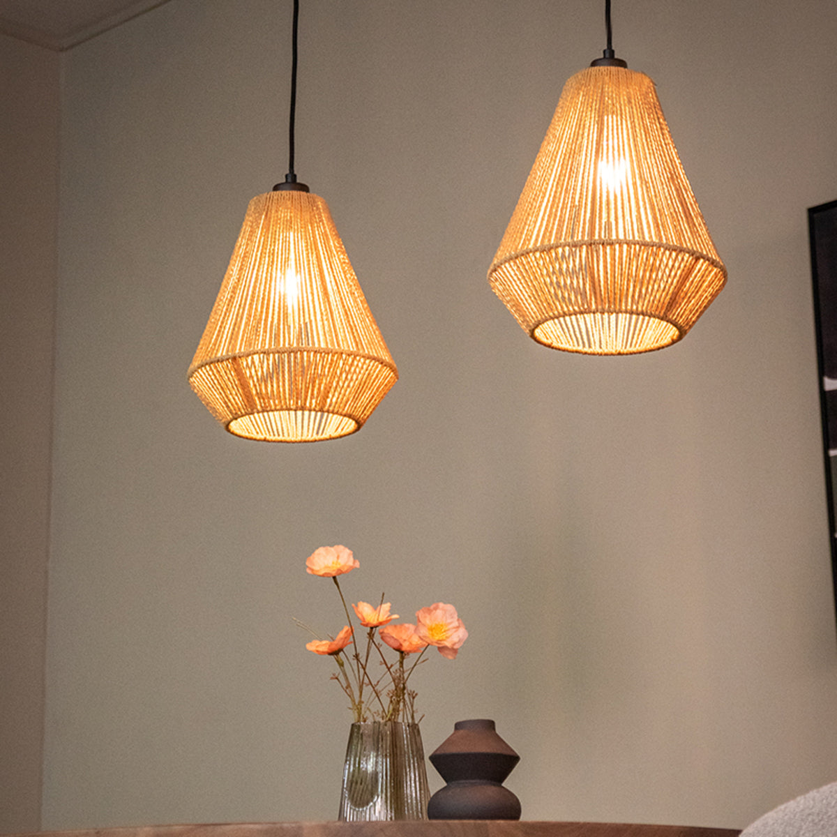 LABEL51 Hanglamp Ibiza - Naturel - Jute - 2-Lichts