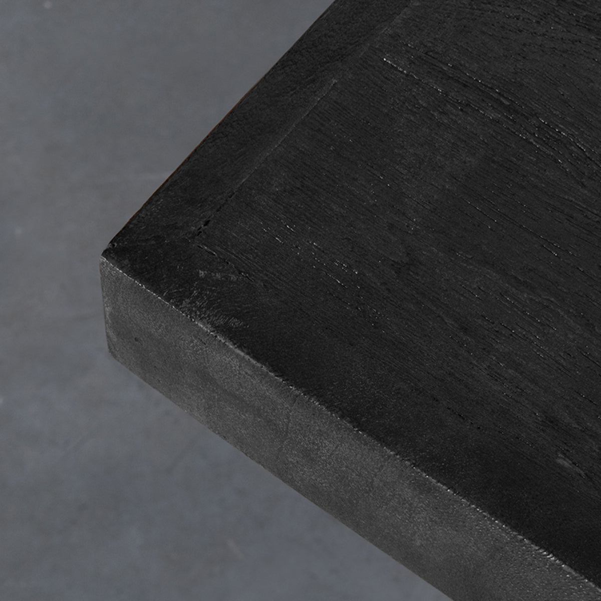 LABEL51 Table de salle à manger Plateau Straight Edge - Noir - Bois de manguier - 70 cm Straight
