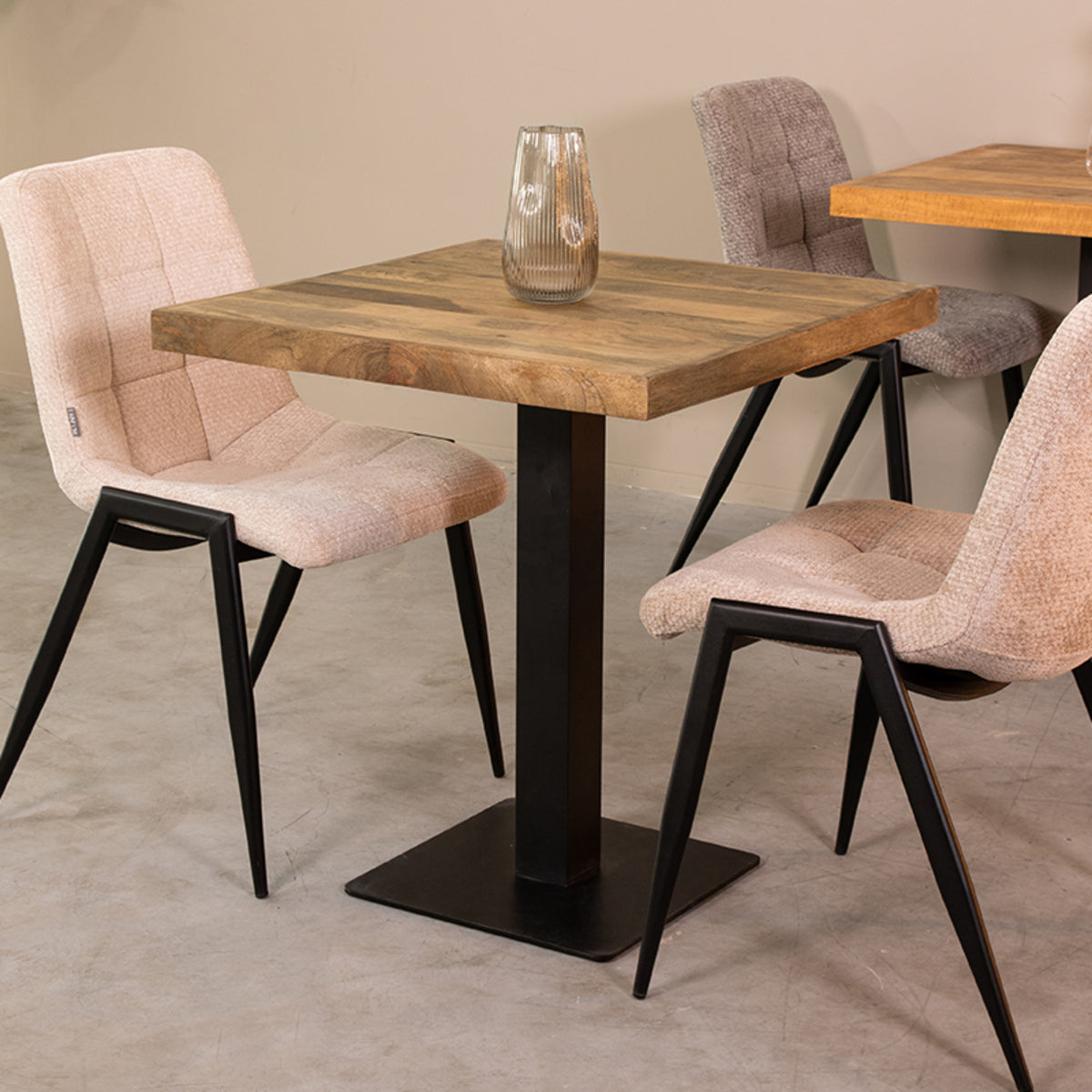 LABEL51 Eetkamertafel Tafelblad Straight Edge - Rough - Mangohout - 70 cm Straight