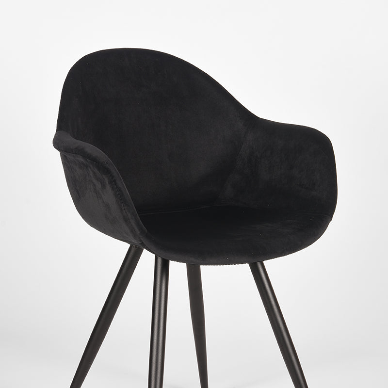 LABEL51 Chaise de salle à manger Forli - Noir - Velours