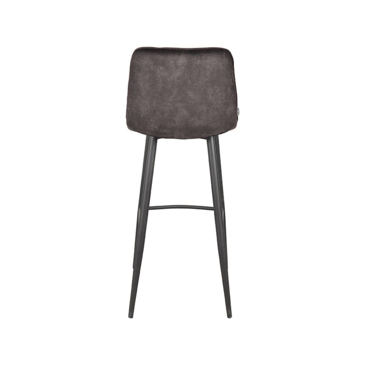 LABEL51 Tabouret de bar Jelt - Anthracite - Velours - Hauteur d'assise 78