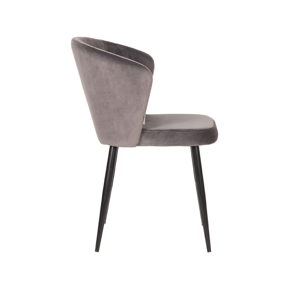 LABEL51 - Chaise de salle à manger Wave - Gris - Velours