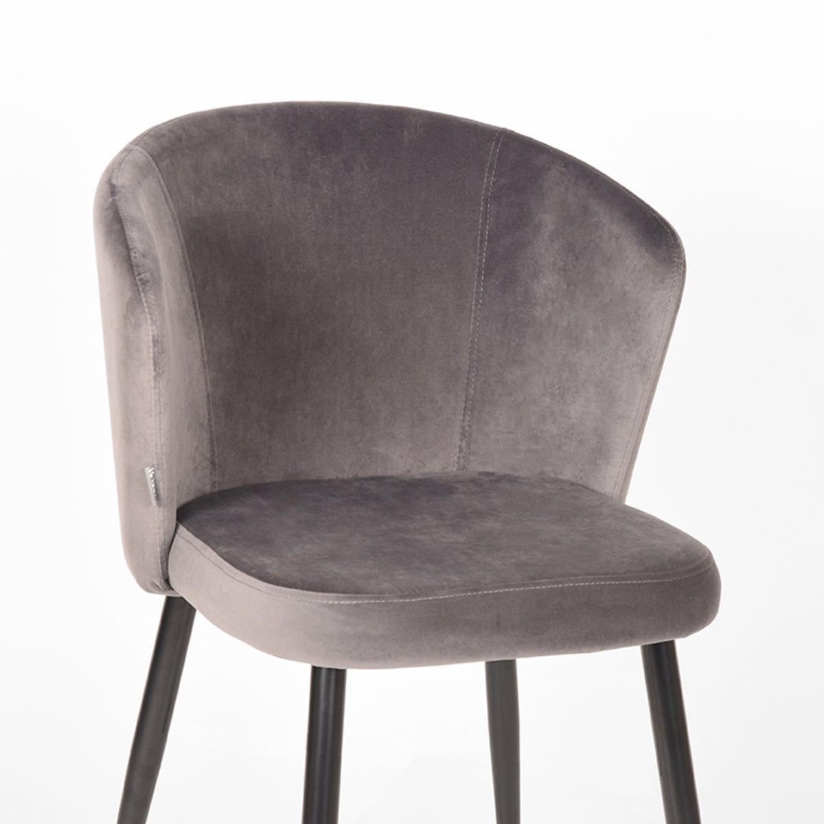 LABEL51 - Chaise de salle à manger Wave - Gris - Velours