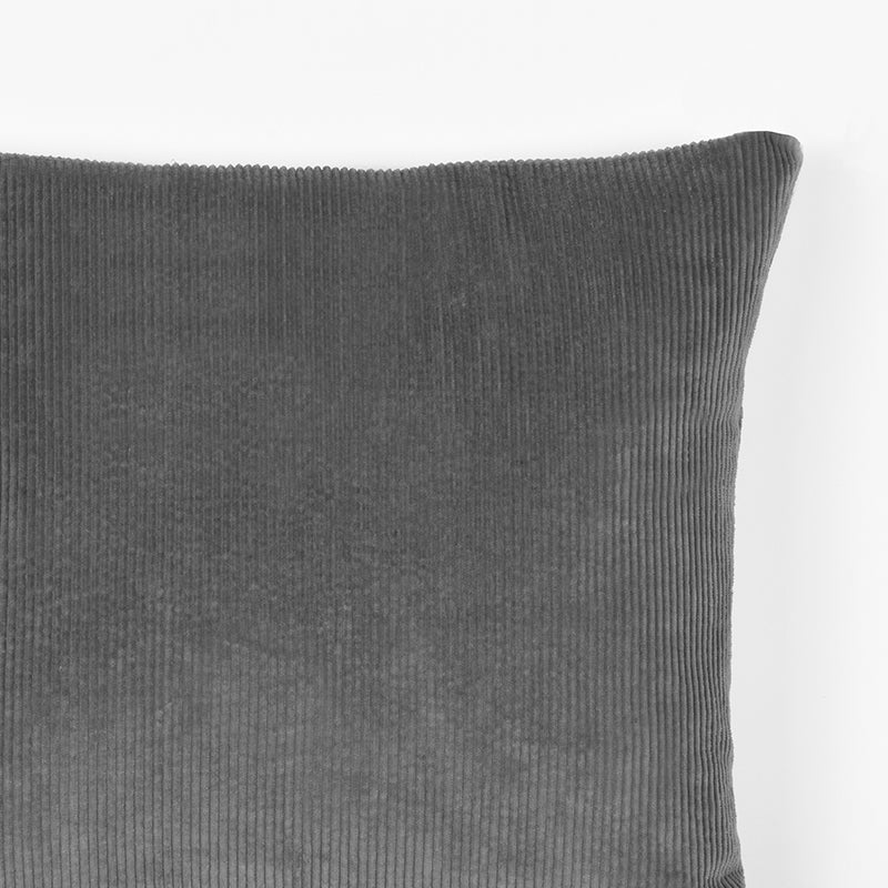 LABEL51 Coussin décoratif Rib - Gris foncé - Coton