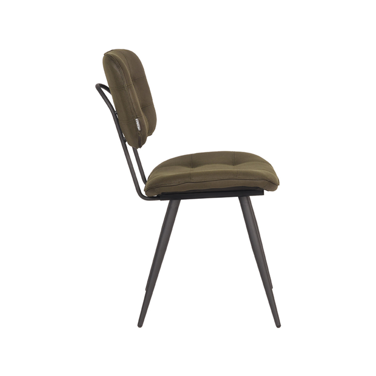 LABEL51 Chaise de salle à manger Gus - Vert armée - Microfibre