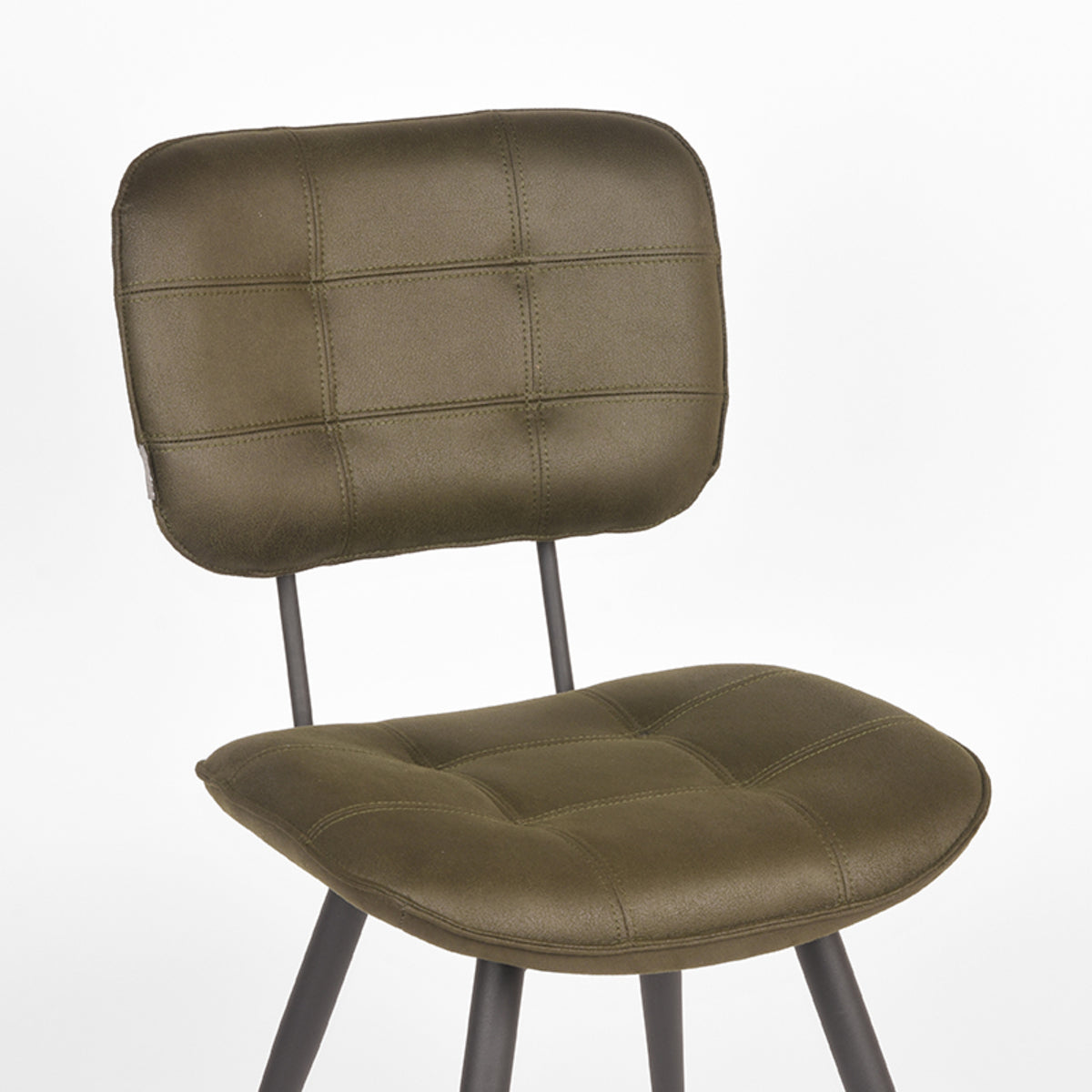 LABEL51 Chaise de salle à manger Gus - Vert armée - Microfibre