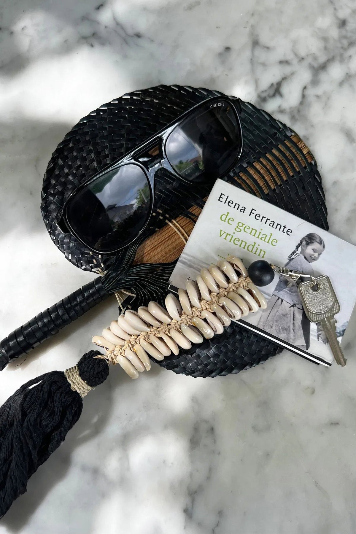 BB - Sleutelhanger Macramé Visgraat - Zwart