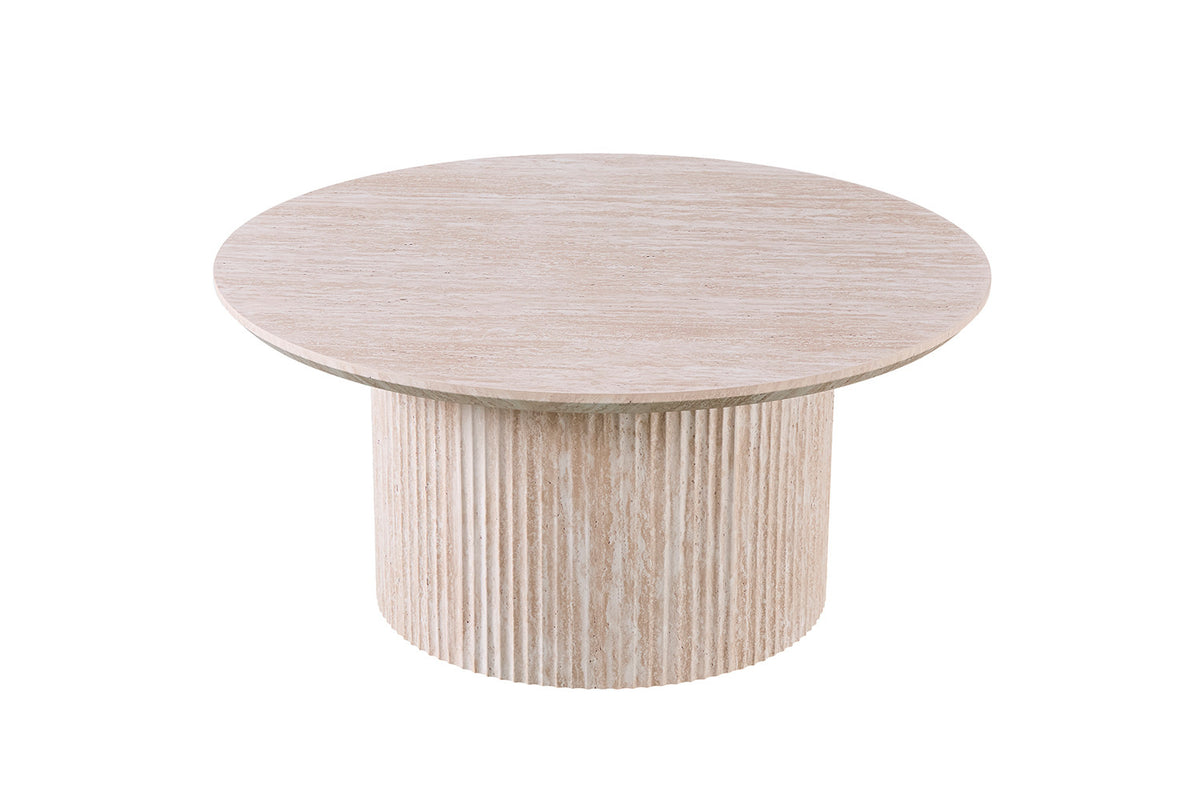 Salontafel 'Lagos' 80 cm Rond Decor Travertin Beige