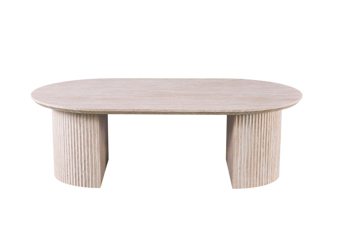 Salontafel 'Lagos' 120 cm Ovaal Decor Travertin Beige