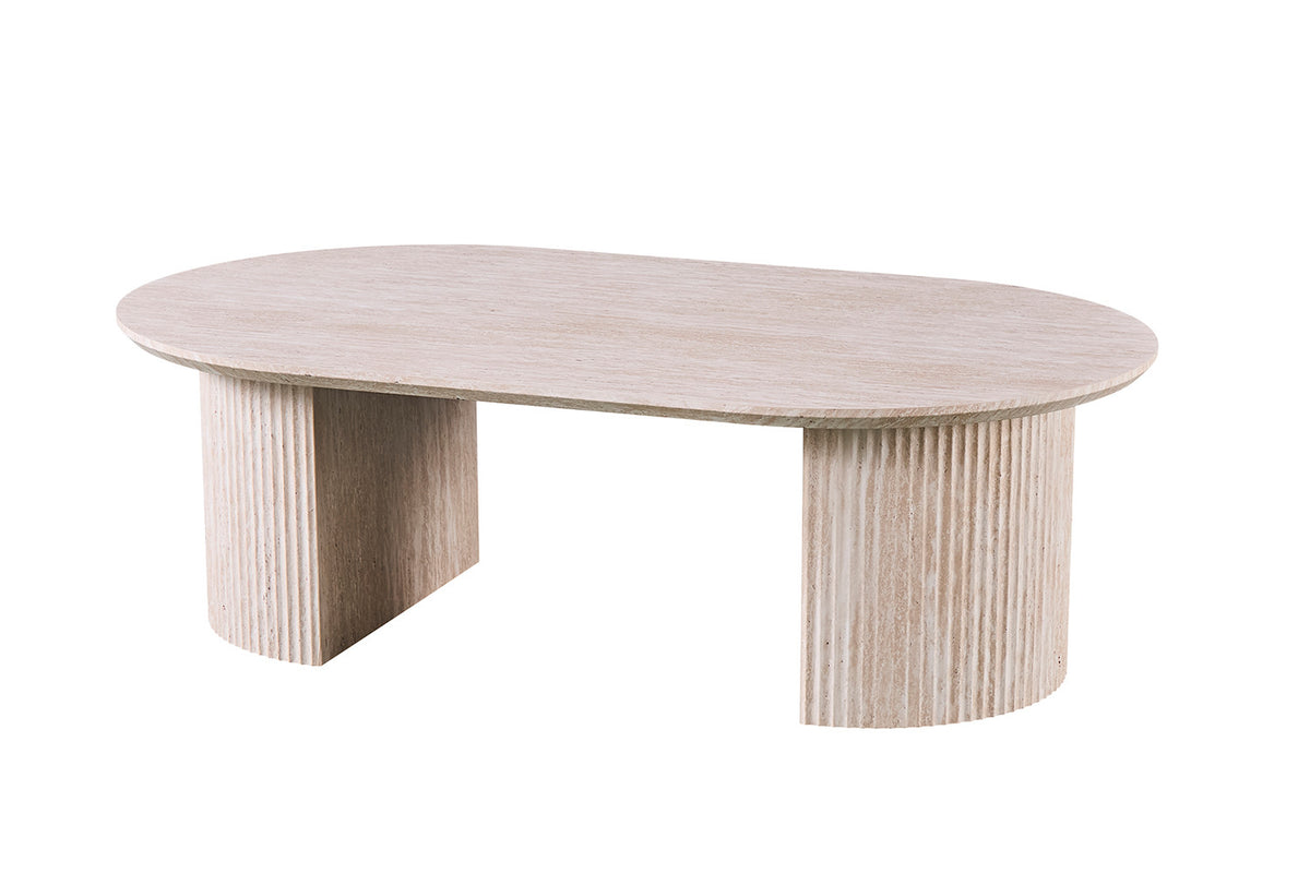 Salontafel 'Lagos' 120 cm Ovaal Decor Travertin Beige