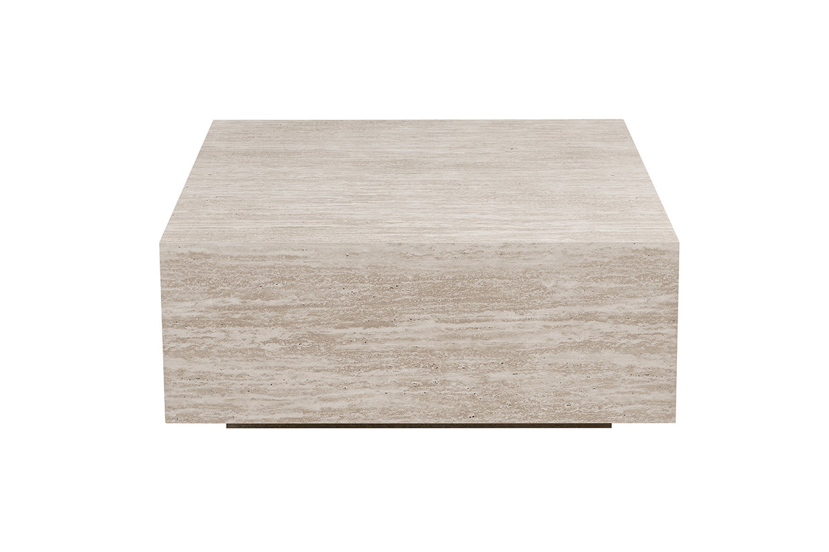 Rousseau - Table basse Jane - Travertin Beige - 38x90x90 cm