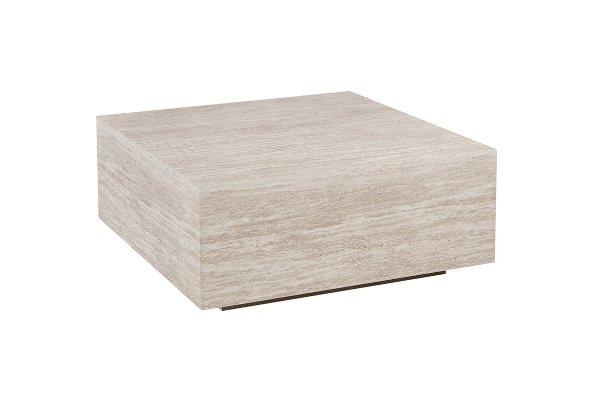 Rousseau - Table basse Jane - Travertin Beige - 38x90x90 cm