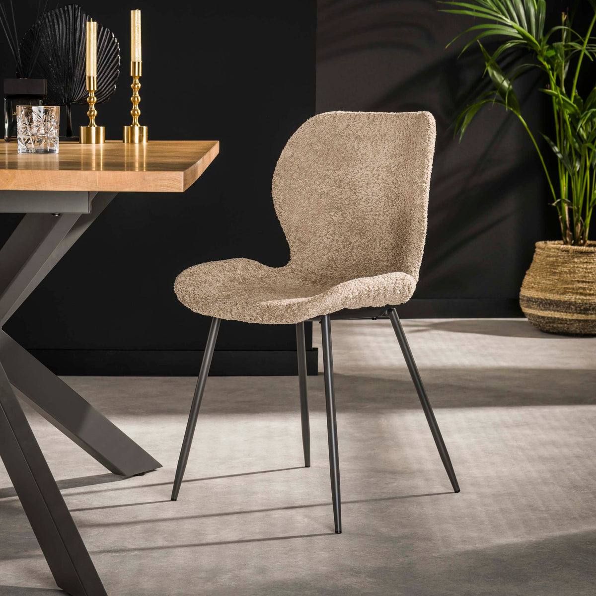 ZST - Eetkamerstoel Rondea 3738/54B – Bouclé zand
