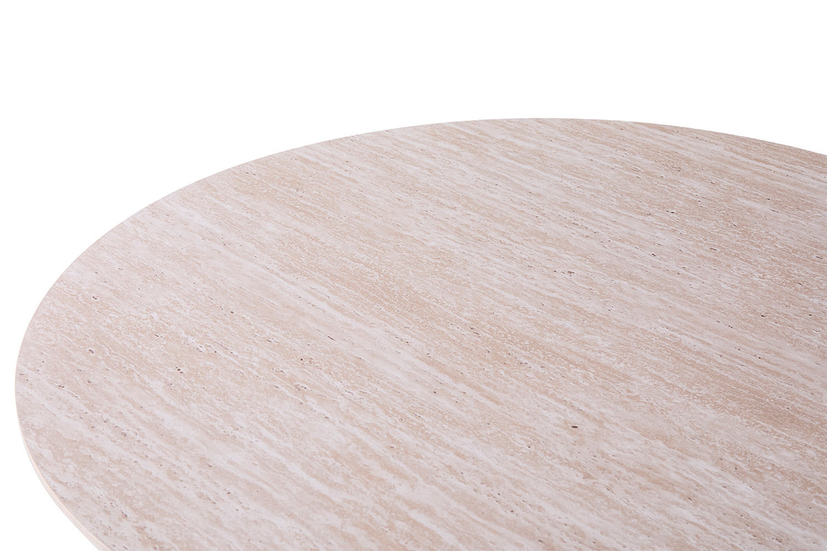 Rousseau - Tafel Lagos 200 cm Ovaal Decor Travertin Beige - 76x200x110 cm