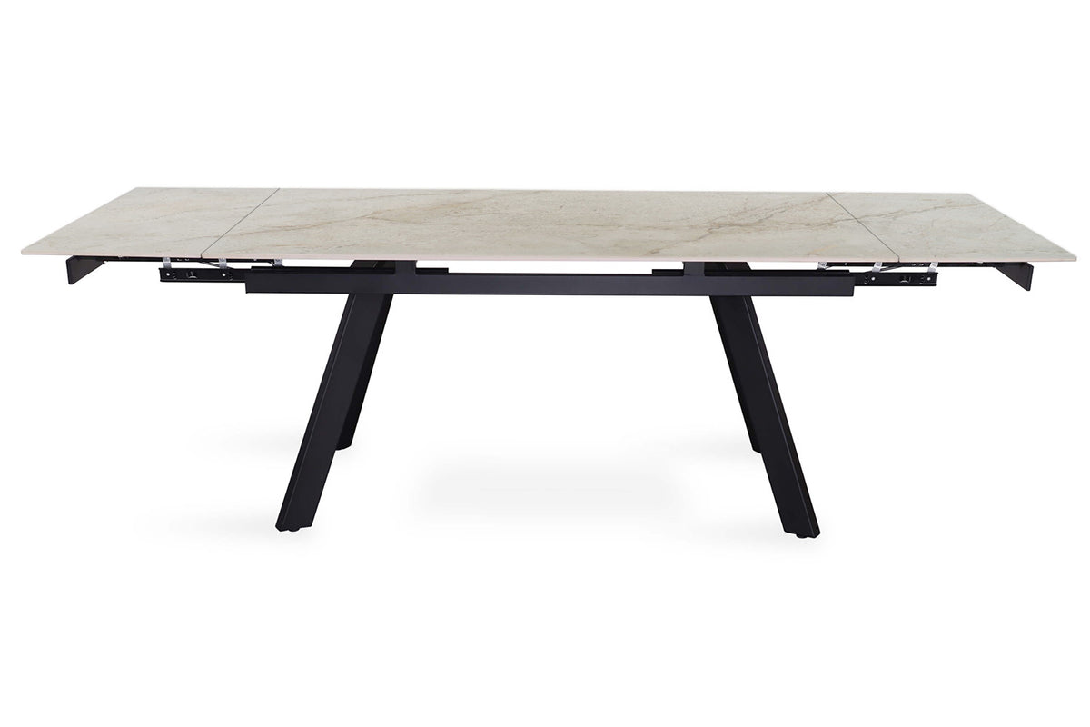 Uitschuifbare tafel 'Hera' 160-240 cm Rechthoekig Glanzend Shakespear Beige