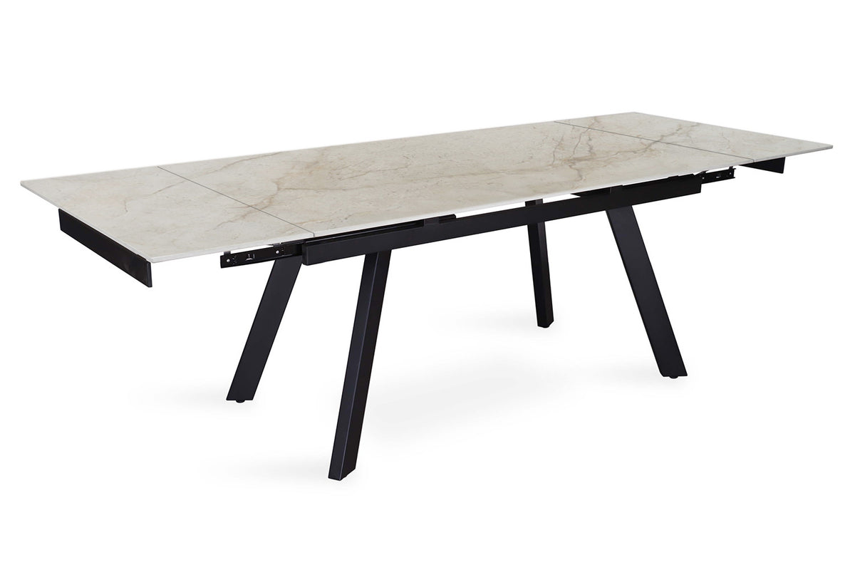 Uitschuifbare tafel 'Hera' 160-240 cm Rechthoekig Glanzend Shakespear Beige