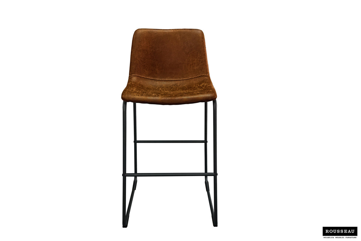 Tabouret de bar « Mancia » PU Ote Topper 02 Cognac