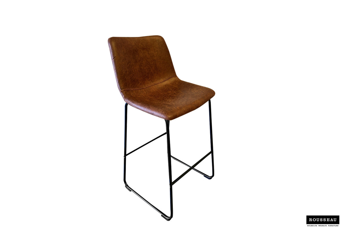 Tabouret de bar « Mancia » PU Ote Topper 02 Cognac