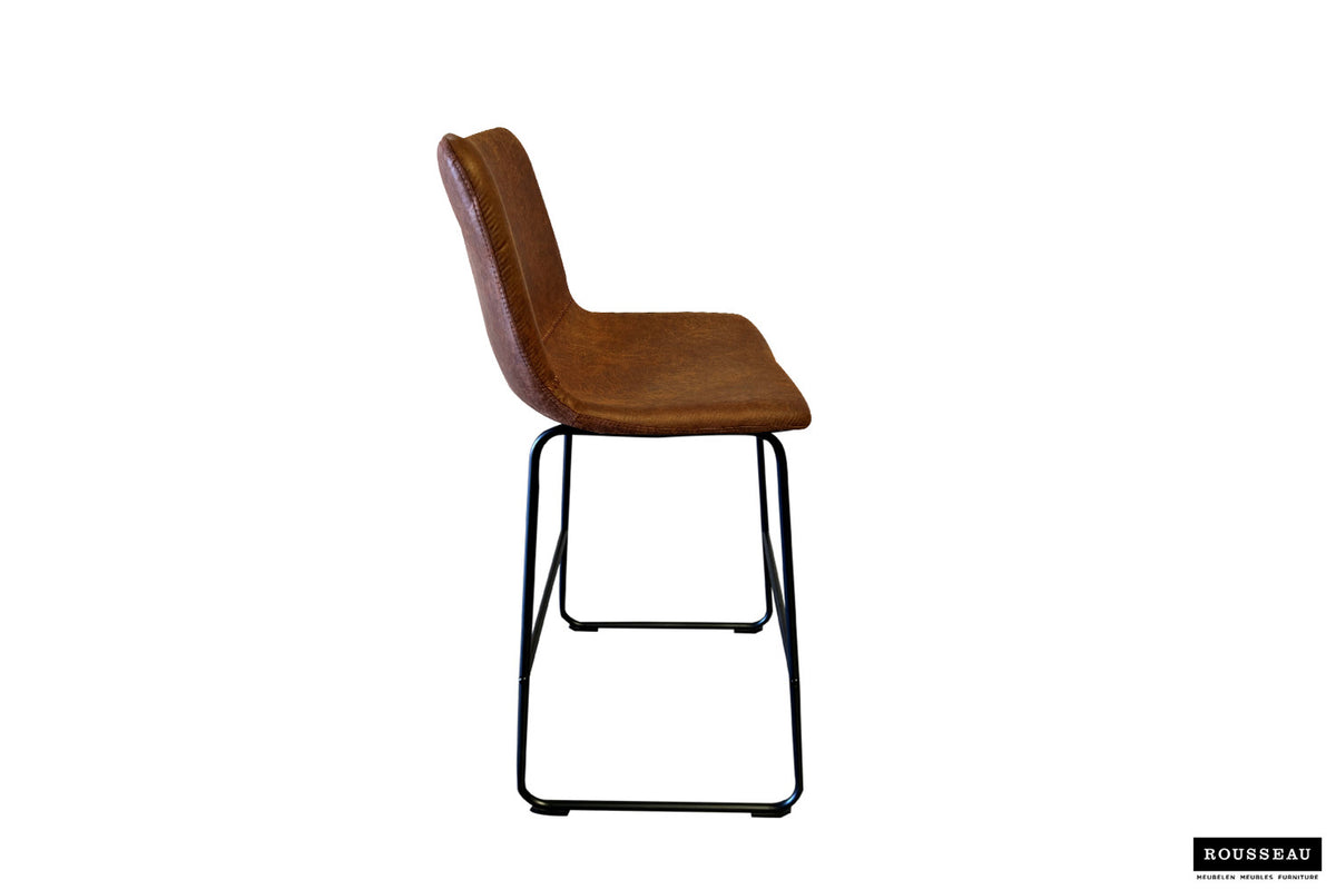 Tabouret de bar « Mancia » PU Ote Topper 02 Cognac