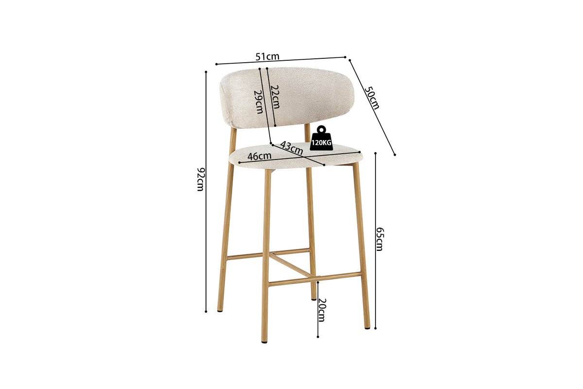 NIEUW - Counterstoel 'Coco' Naturel - Stof Raven 24 Beige
