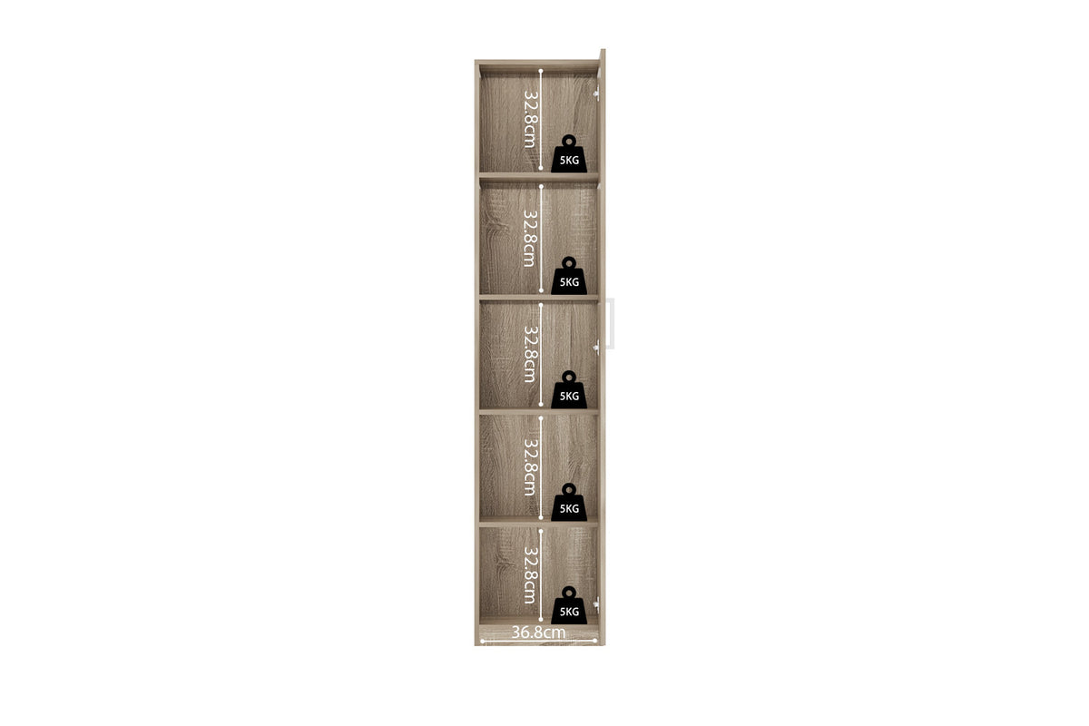 Armoire de rangement « Mike » 40 cm 1 porte Sonoma