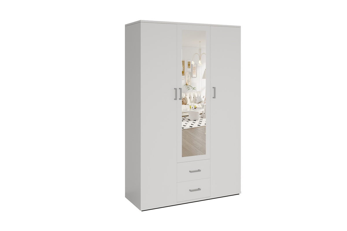 Armoire 'Marc' 3 portes avec miroir Blanc